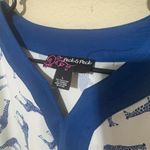 Peck & Peck  Giraffe Shirt Womens Size Large royal blue popover blouse stretch Photo 1