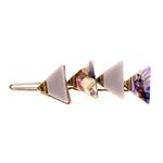 Anthropologie NEW - Modern Chic Geometric Lavender & Gold Triangle Hair Clip Barrette Photo 1