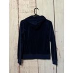 Juicy Couture  Y2K Velvet VTG Track Zip Up Hooded Blue USA Sweatshirt Size Large Photo 4
