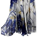 Terani Strapless 100% Silk White blue Print prom homecoming cocktail dress 12 Photo 3