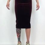 American Apparel Vintage Y2K Velvet Pencil Skirt in Burgundy | Size S Photo 2