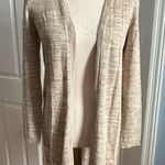 Talbots  Petite Longline Open Front Marled Knit Cardigan P/XS Neutral Photo 0
