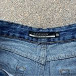 Y2K fray hem lace up side rawhide detail jean shorts Blue Size 27 Photo 1