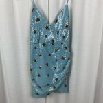 superdown Revolve Blue Star Print Sequin Dina Mini Dress Sz.S Photo 4