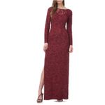 JS Collections Lace Long Sleeve Column Evening Gown Red Size 4 Formal Dress Photo 8