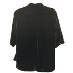 April Cornell Velvet Button Up Shirt Medium Black Photo 3