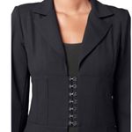 Venus Corset Back Maxi Trench Coat in Black Sz 4 EUC Photo 3