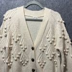 EN CREME Cream Bobble Knit Cardigan Sweater Puffy Sleeve Oversized M L Size M Photo 4