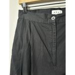 WRAY Black Cotton Pleated Wide Leg Cropped Culotte Trousers Pants Size 10 Photo 3