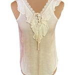 I.N. San Francisco  boho feminine white sleeveless blouse Photo 0