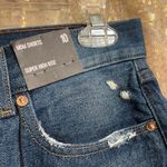 EXPRESS Super High Waisted Dark Wash Mom Jean Shorts Size 10 NWT Photo 2