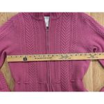 Vtg Cambridge Dry Goods Lambswool Angora Blend Sweater Zip Up Cardigan Pink L Size L Photo 6