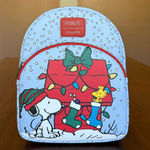 Lounge Fly NWT Peanuts Snoopy Woodstock Snow Christmas Mini Backpack Photo 0