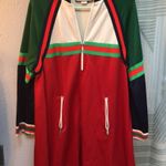 Gucci L/S Jersey Stripe Dress Sz Medium bell shape oversized half zip top Photo 4