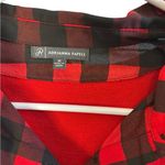 Adrianna Papell Red and Black Plaid Shirt Photo 1