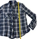 Kut From The Kloth  Plaid Flannel Shirt Size Medium Blue/White Western Autumn‎ Photo 7