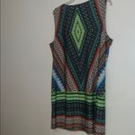 MSK XL Multicolor Sleeveless Geometric Pattern Dress Green Photo 8