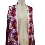 Free People  Bali‎ Wrapped In Blooms Shawl Kimono Wrap Berry Combo One Size Photo 3