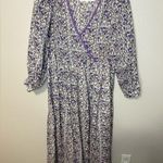 Daughters of India Binita Mini Dress Womens XS Floral Violet Feminine Boho Purple Photo 2