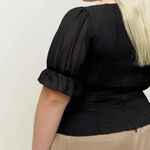 Reformation NWT  Delevan Smocked Black Peasant Blouse, size 22 Photo 1