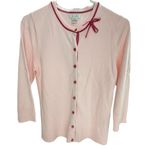 Christopher & Banks Size M Bow Accent Cardigan Sweater Pink Coquette Preppy Photo 5