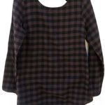Crimson & Clover Brown Plaid Tunic Top Cutout Back Photo 0
