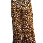 EXPRESS X LadyGang High Waisted Leopard Satin Wide Leg Pant Womens 4 Polyester Photo 1