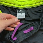 Nike  PURPLE & NEON YELLOW COLOR BLOCK TRACK ATHLETIC RUN SHORTS Photo 1