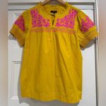 J.Crew Embroidered Cotton Poplin Puff-Sleeve Top Photo 1