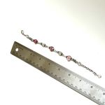 Sterling silver pink lamp work beaded bracelet Photo 5