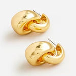 J.Crew  Gold Tone Knot Hoop Earrings Hypoallergenic Ear Post Photo 0