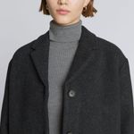 Everlane The Italian ReWool Cocoon Coat Pockets Button Front Gray M Photo 2