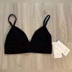 Athleta Conscious Crop Triangle Bralette Sports Bra- Black Ribbed - Size M (NWT) Photo 2