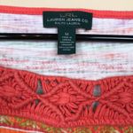 Lauren Ralph Lauren Jeans Co. Women’s Striped Crochet Square Neck Tank Blouse Red Size M Photo 2