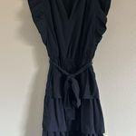 Joy Joy NWT  Black Ruffle Layer Dress XS flutter Sleeve Photo 1