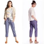 Old Navy  High-Waisted Chambray Linen Blend Crop Pants - 6 Photo 2