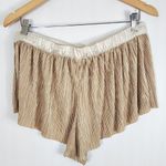 Victoria's Secret  Womens Gold Pleated Sleep Shorts Drawstring Waist Pajamas Large Photo 5