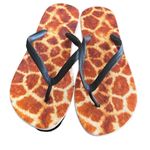 None Women’s Giraffe Design Flip Flops Size 8 Photo 0