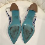 Betsey Johnson  White and Blue Embroidered Heels Photo 4