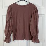 Nation Ltd  Carly Voluminous Contrast Puff Balloon Long Sleeve Tee Pinot Noir XL Photo 6