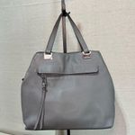 Vince Camuto Rosie Satchel Purse Pebble Leather gray Handbag Photo 3