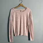 We The Free Free People  Milan Crushed Velvet Top Women's XS Blush Pink Oversized Photo 4