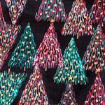 Celebrate Together Christmas Tree Holiday Leggings Large Black Green Pink Soft Photo 3