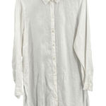 J.Jill Love Linen White Tunic Shirt Dress XL 100% Linen Long Sleeve Photo 0