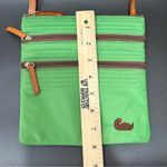 Dooney & Bourke North South Triple Zip Green Nylon Embroidered Duck Crossbody Photo 8