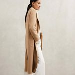 Reiss  Lucia Double-Breasted Wool-Blend Coat in Camel Beige Size 12 NWT Photo 4
