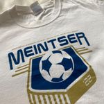 white blue tan gold soccer tee Size M Photo 4