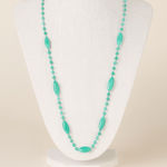 Women's Turqoise Long Twisted Beaded Lariat Necklace Boho Beachy Western Blue Photo 0