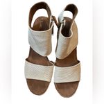 Toms Sandals Womens 9 Majorca Cutout Ankle Straps Beige Side Zip Heeled Casual Photo 1