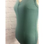 Teal Ribbed Tank Top Women Size Medium Blue Photo 5